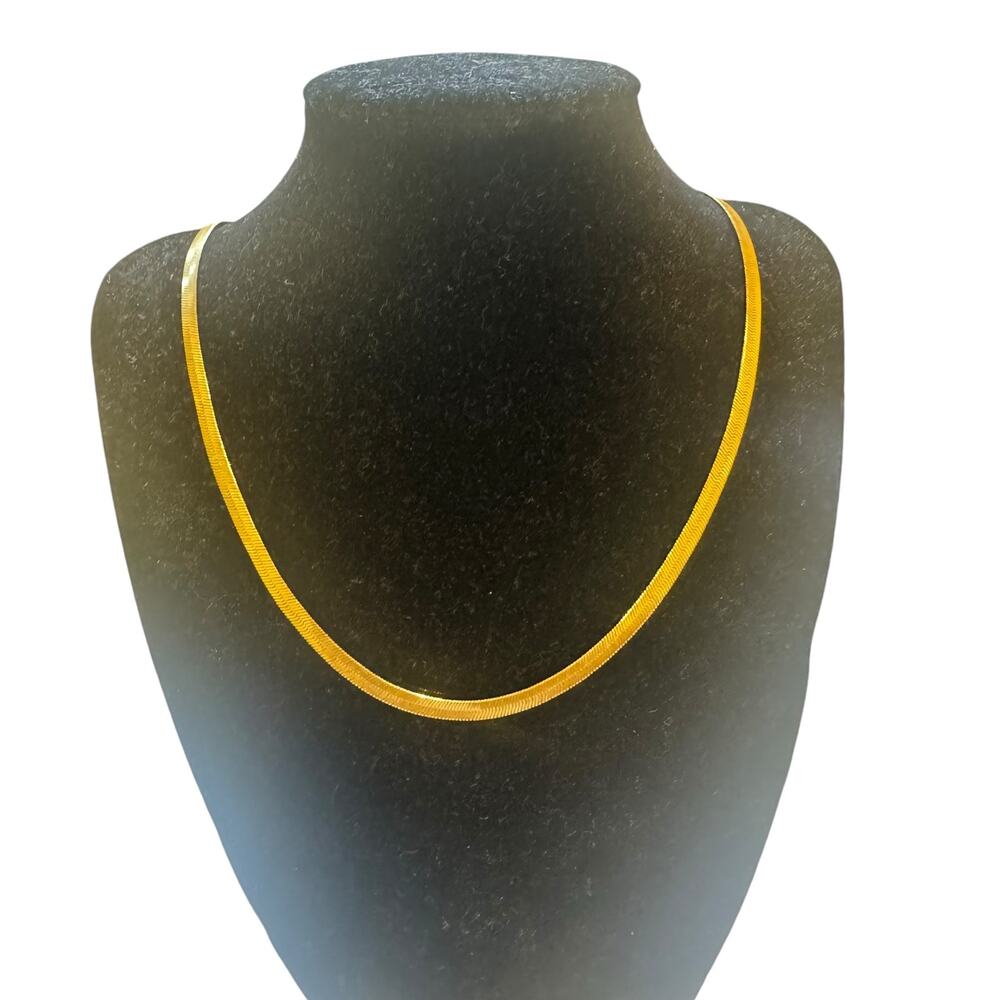 Madewell M0923 Herringbone Chain Necklace Vintage Gold One Size NWT - Picture 6 of 10